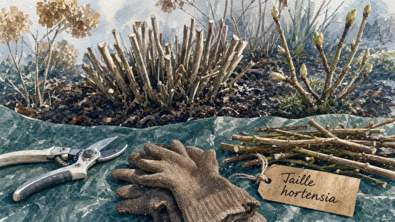 Quand couper hortensia : taille près du sol en fin d’hiver