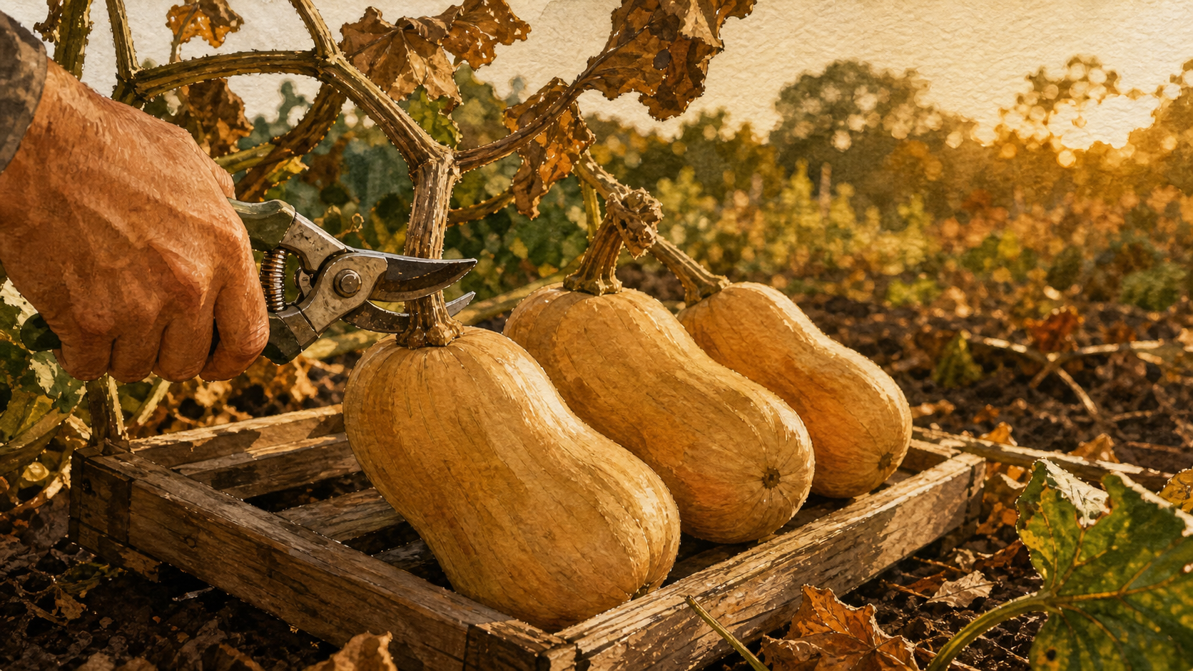Quand cueillir les butternut mûre : couleur beige, pédoncule sec