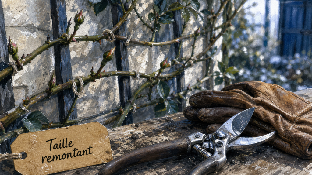 Quand et comment tailler les rosiers grimpants : taille remontant sur treillage