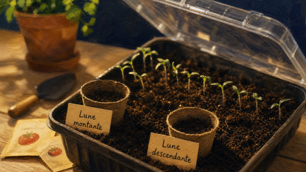 Quand semer les tomates avec la lune : lune montante pour semis, lune descendante pour repiquage
