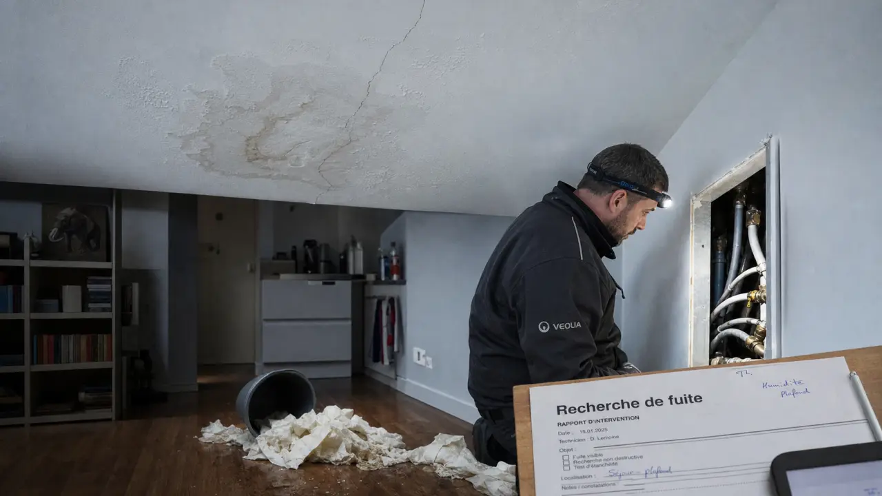 Recherche fuite Lille : technicien sans casse, rapport d’intervention