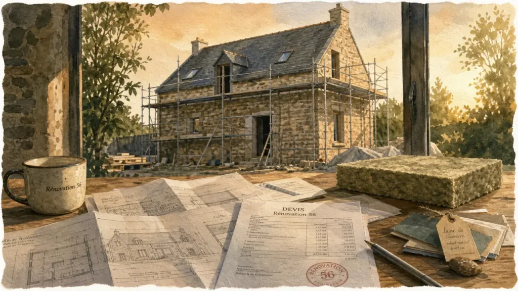 Rénovation maison morbihan clé en main : plans et devis pour travaux.