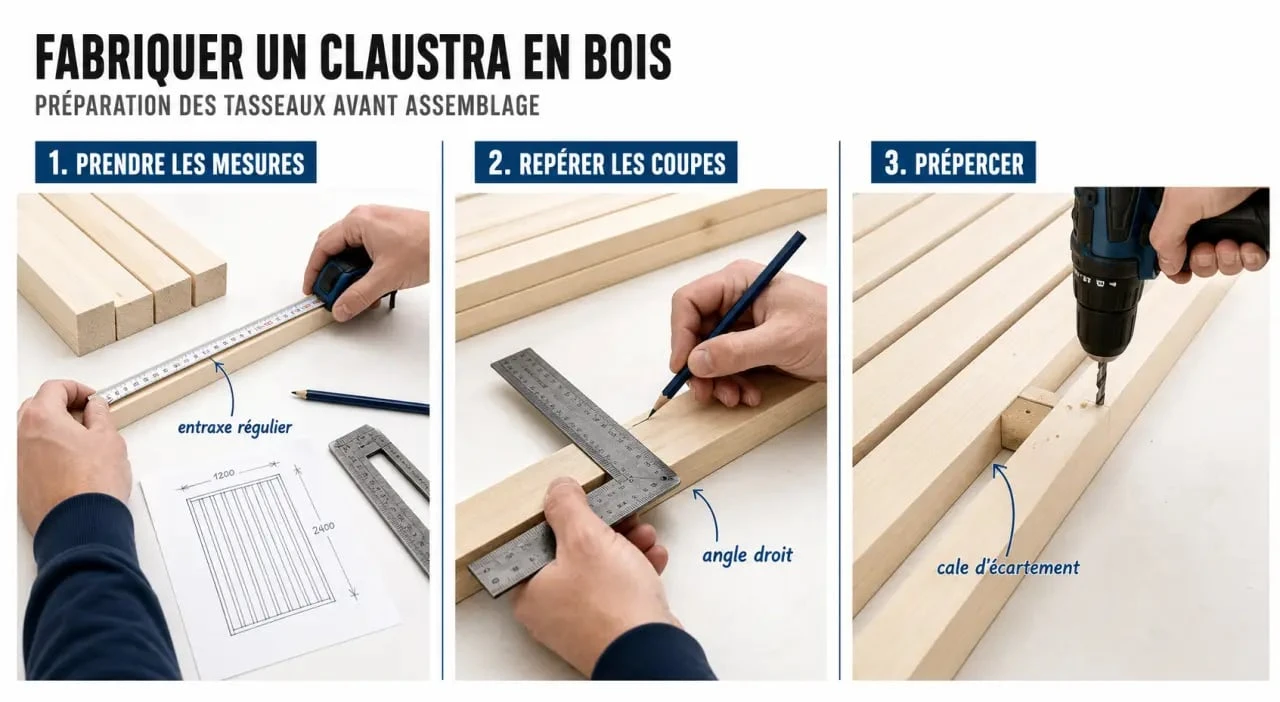 Fabriquer claustra bois : préparation du plan, des mesures et des outils avant la coupe