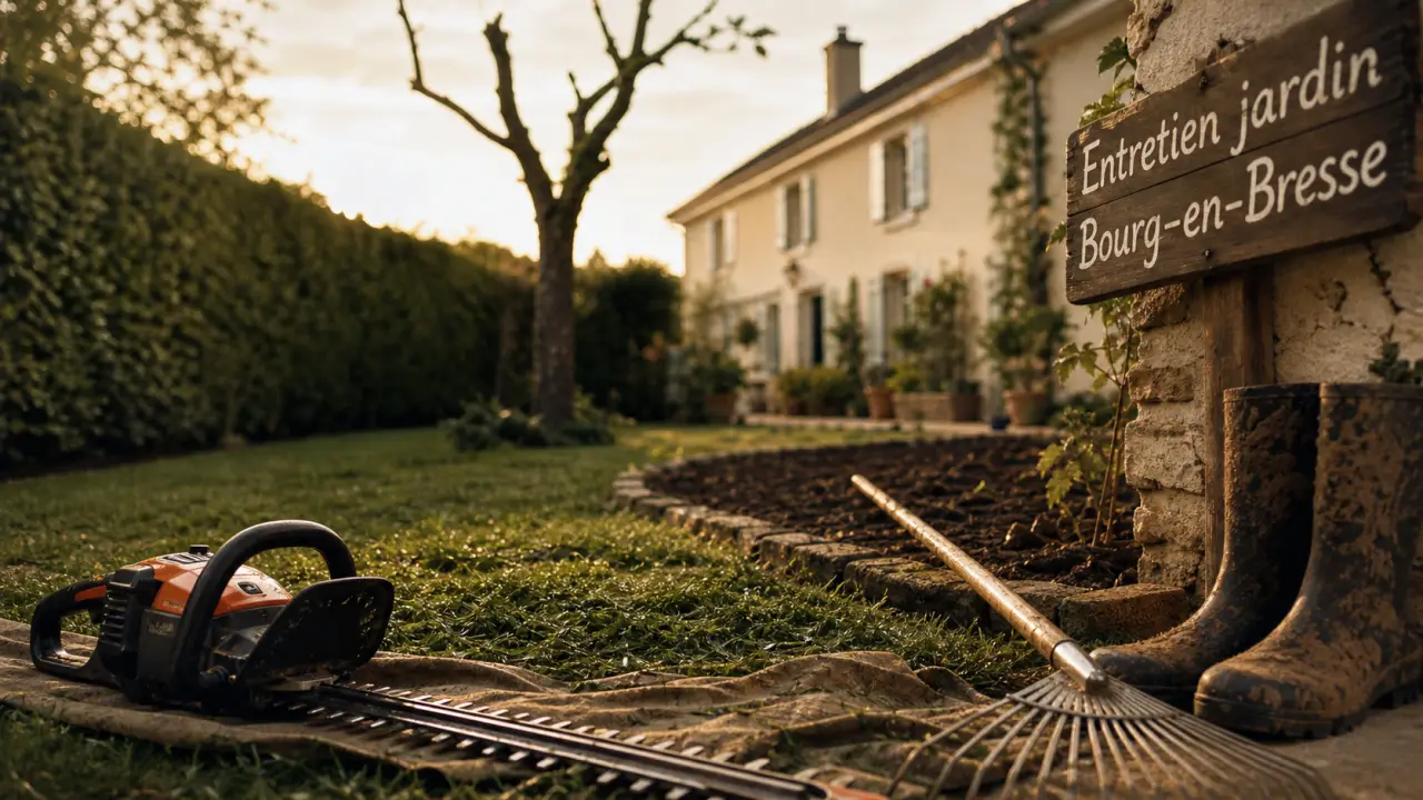 Entretien jardin bourg en bresse : outils pour tonte, taille, abattage