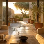 Patio dans maison : lumière et intimité dans un patio central