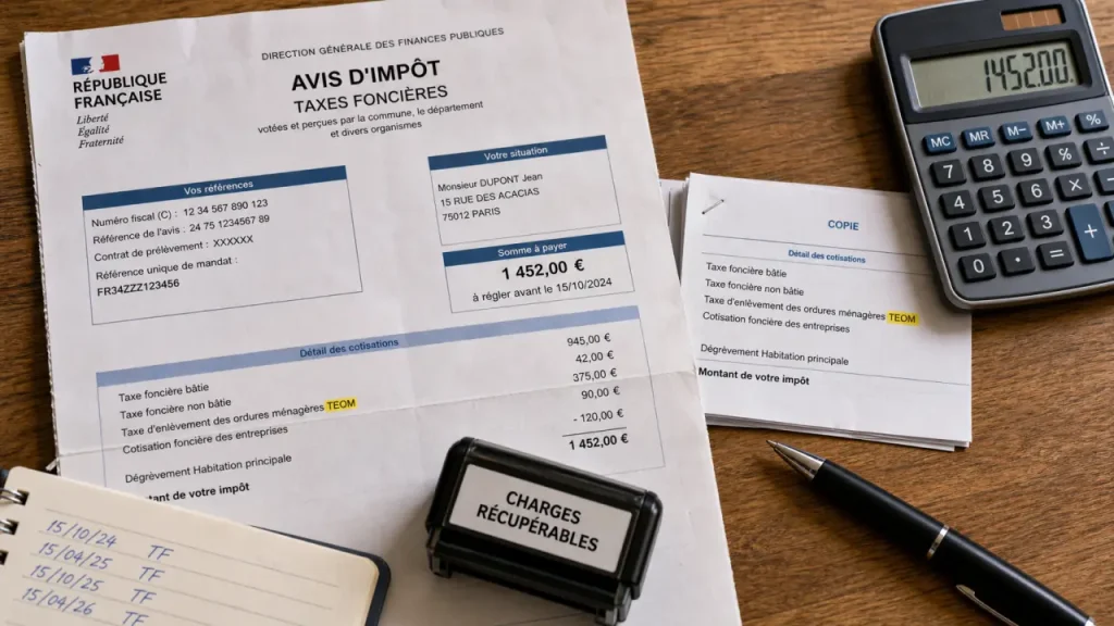 Taxes sur les ordures ménagères locataire (TEOM), charges récupérables