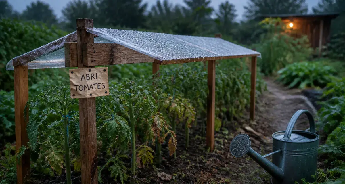 Abri tomates fait maison pour protéger les plants du mildiou