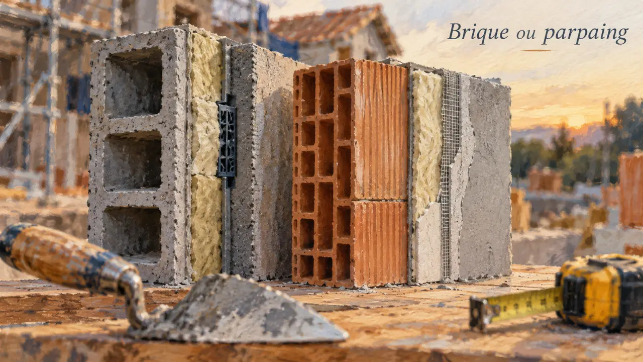 Brique ou parpaing : isolation mur complet, parpaing et brique alvéolaires