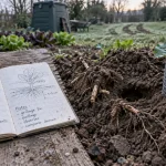 Indices de rongeurs du jardin au potager : terre fraîche et racines sectionnées