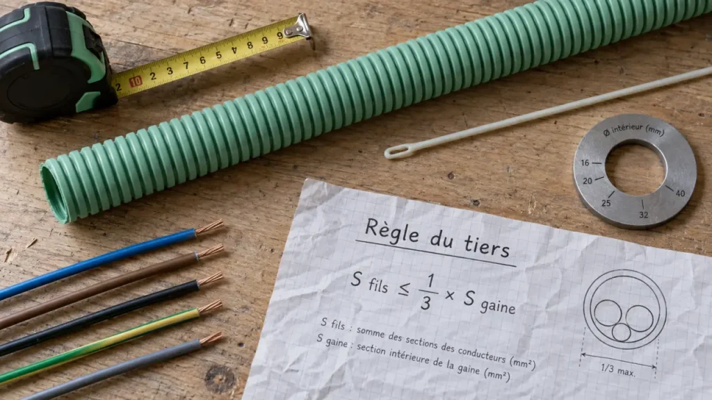 Diametre des gaines electriques : règle du tiers pour choisir la bonne gaine